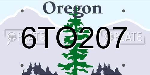 6TO207 Oregon License Plate