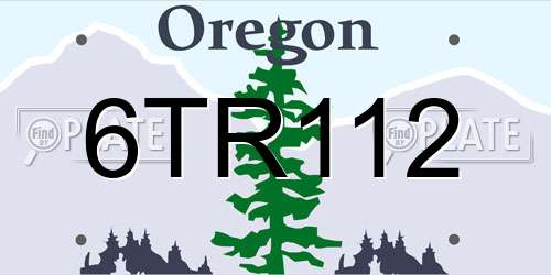 6TR112 Oregon License Plate