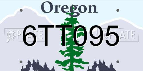 6TT095 Oregon License Plate