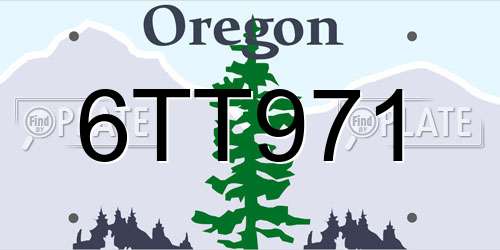 6TT971 Oregon License Plate