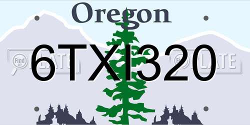 6TXI320 Oregon License Plate