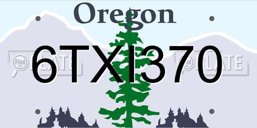 6TXI370 Oregon License Plate