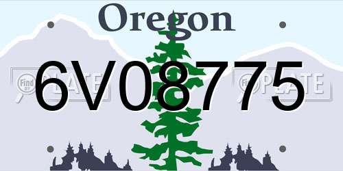 6V08775 Oregon License Plate