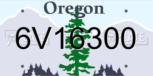 6V16300 Oregon License Plate