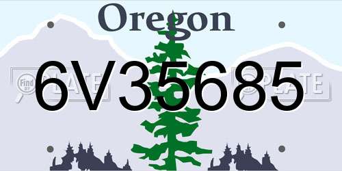 6V35685 Oregon License Plate