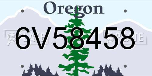 6V58458 Oregon License Plate