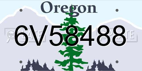 6V58488 Oregon License Plate