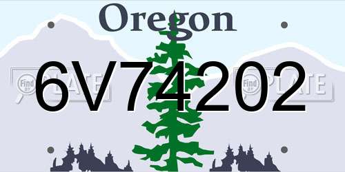 6V74202 Oregon License Plate