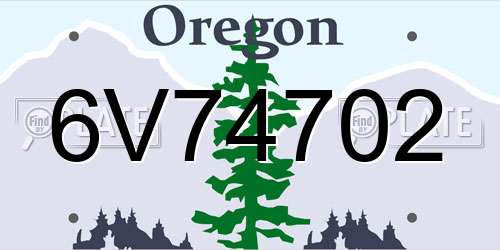 6V74702 Oregon License Plate