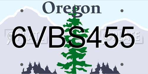 6VBS455 Oregon License Plate