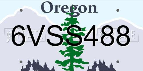 6VSS488 Oregon License Plate