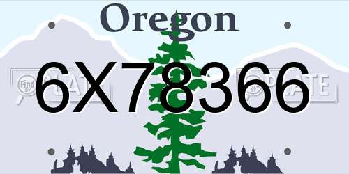 6X78366 Oregon License Plate