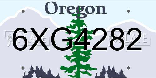 6XG4282 Oregon License Plate