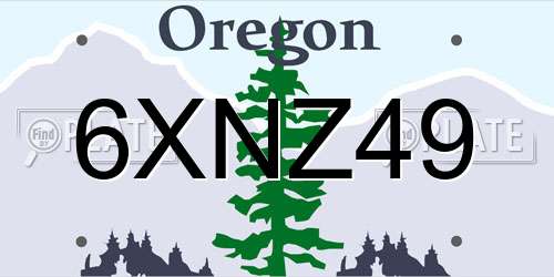 6XNZ49 Oregon License Plate