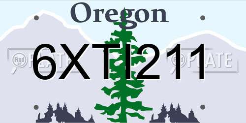 6XTI211 Oregon License Plate