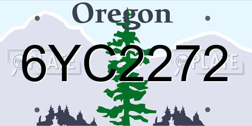 6YC2272 Oregon License Plate