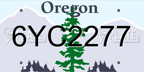 6YC2277 Oregon License Plate