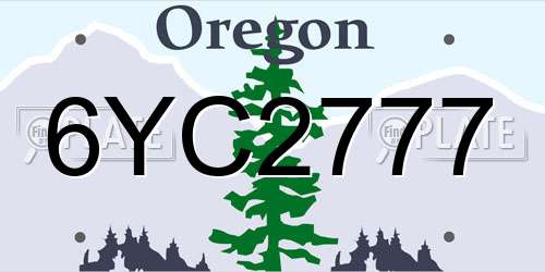 6YC2777 Oregon License Plate