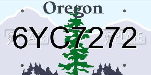 6YC7272 Oregon License Plate