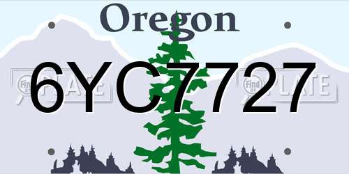6YC7727 Oregon License Plate