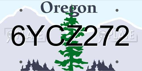 6YCZ272 Oregon License Plate