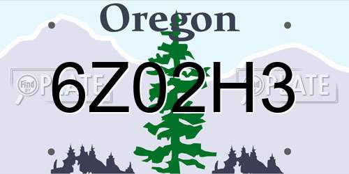 6Z02H3 Oregon License Plate