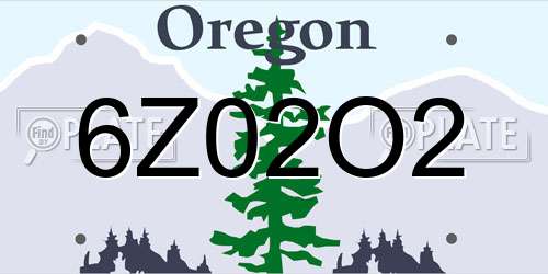 6Z02O2 Oregon License Plate