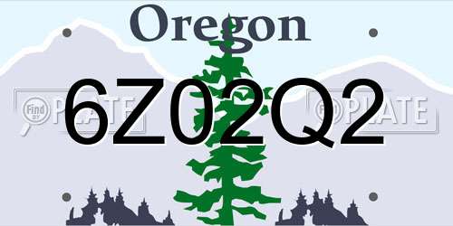 6Z02Q2 Oregon License Plate