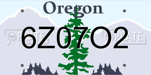 6Z07O2 Oregon License Plate