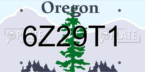6Z29T1 Oregon License Plate