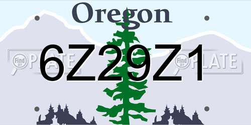 6Z29Z1 Oregon License Plate