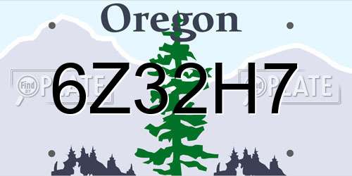 6Z32H7 Oregon License Plate