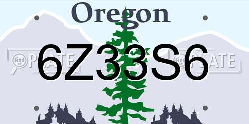 6Z33S6 Oregon License Plate