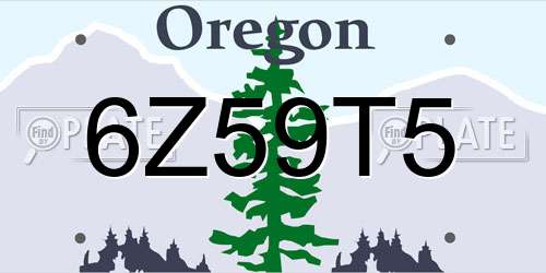 6Z59T5 Oregon License Plate