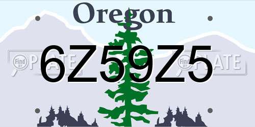 6Z59Z5 Oregon License Plate