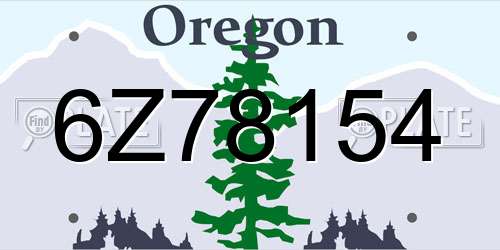 6Z78154 Oregon License Plate