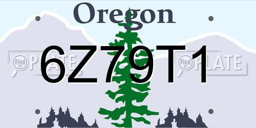 6Z79T1 Oregon License Plate
