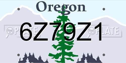 6Z79Z1 Oregon License Plate