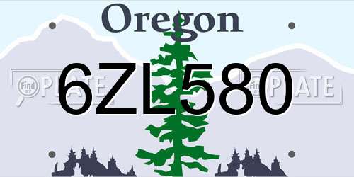 6ZL580 Oregon License Plate