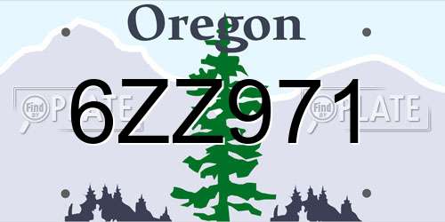 6ZZ971 Oregon License Plate
