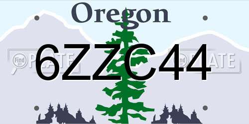 6ZZC44 Oregon License Plate