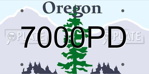 7000PD Oregon License Plate