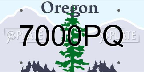 7000PQ Oregon License Plate