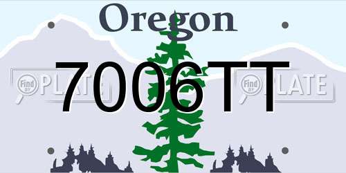 7006TT Oregon License Plate