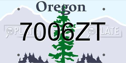 7006ZT Oregon License Plate