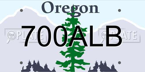 700ALB Oregon License Plate