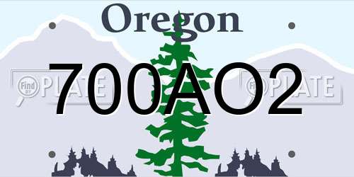 700AO2 Oregon License Plate
