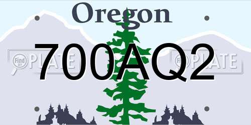700AQ2 Oregon License Plate