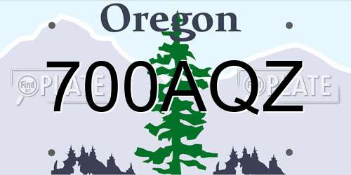 700AQZ Oregon License Plate