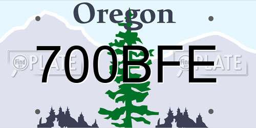 700BFE Oregon License Plate